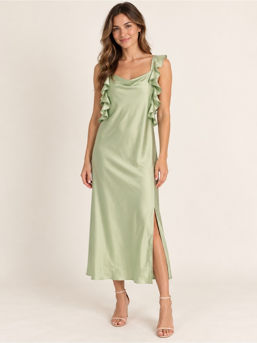 a new day Light Green Ruffle Maxi Dress